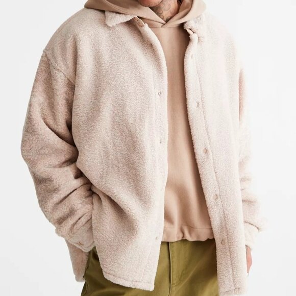 Standard Cloth Clay Modern Super Soft Shirt Jacket Fuzzy Fleece Shacket Men's M - Picture 1 of 8